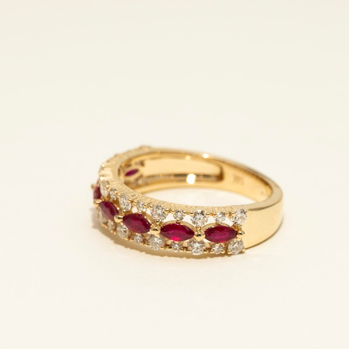 Marquise Ruby Fashion Ring in 14kt Yellow Gold with Diamonds (5/8ct tw)