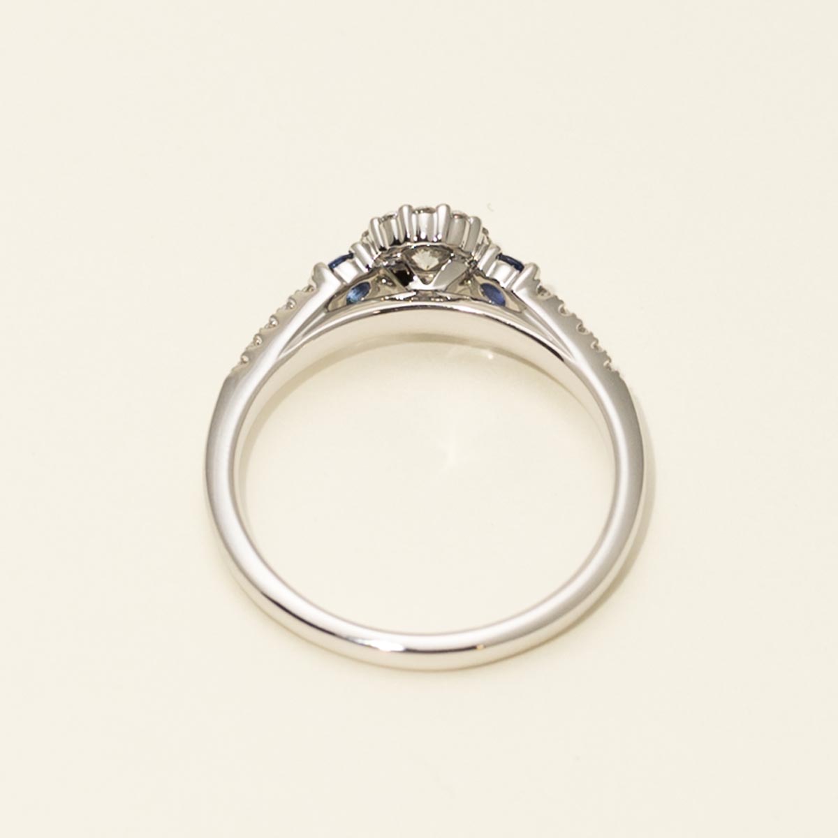 Diamond and Sapphire Engagement Ring in 14kt White Gold with Sapphire  (1/3ct tw)