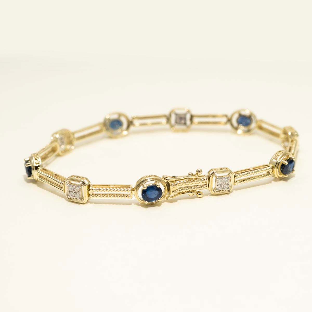 Dabakarov Sapphire Bracelet in 14kt Yellow Gold with Diamonds (1/3ct tw)