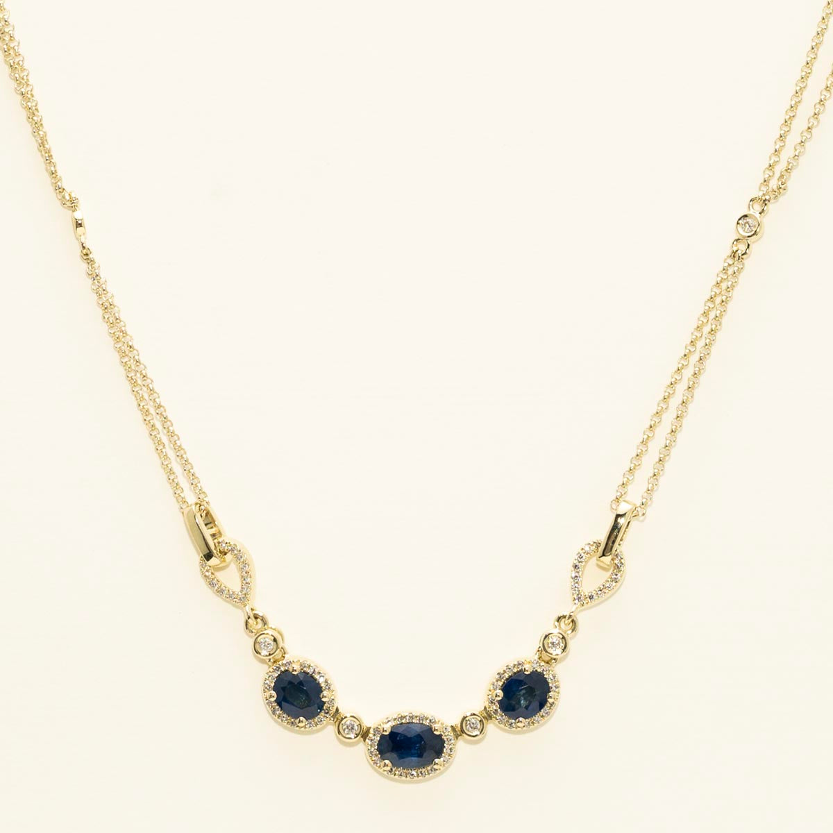 Dabakarov Sapphire Necklace in 14kt Yellow Gold with Diamonds (1/3ct tw)