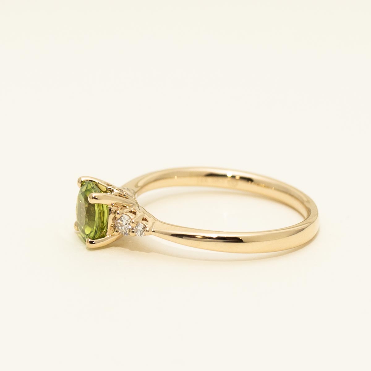Peridot Ring in 14kt Yellow Gold with Diamonds (1/10ct tw)