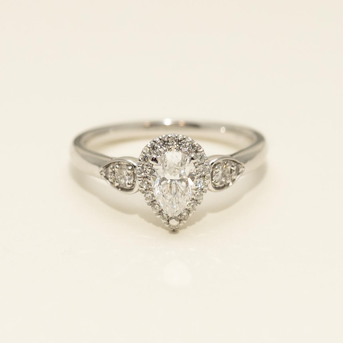 Pear Shaped Diamond Halo Engagement Ring in 14kt White Gold (3/4ct tw)