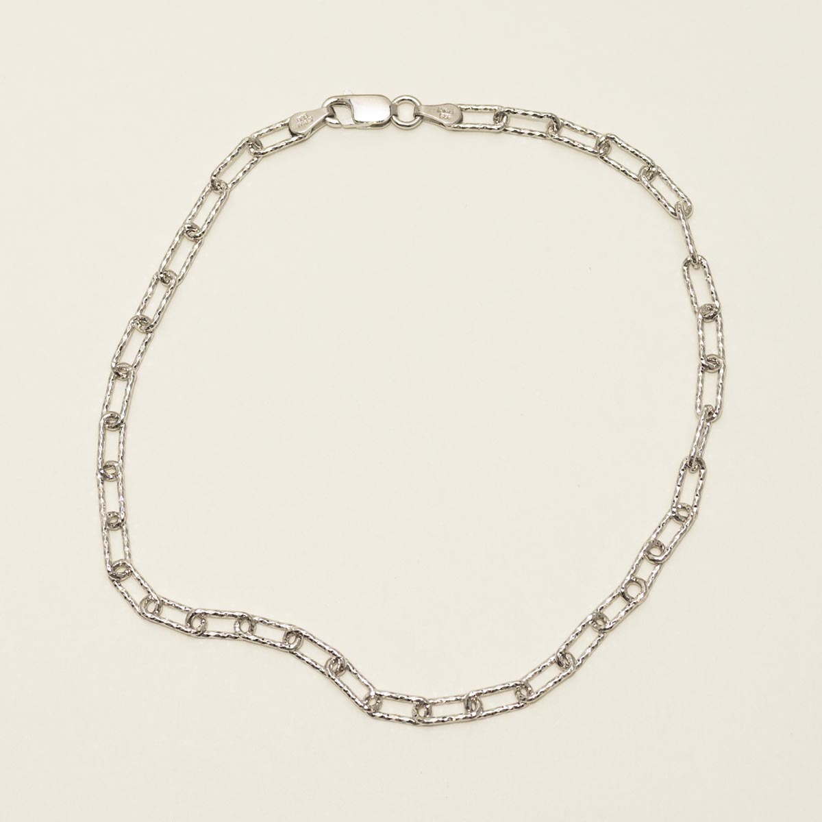 Paperclip Link Ankle Bracelet in Sterling Silver (9-10 inches)