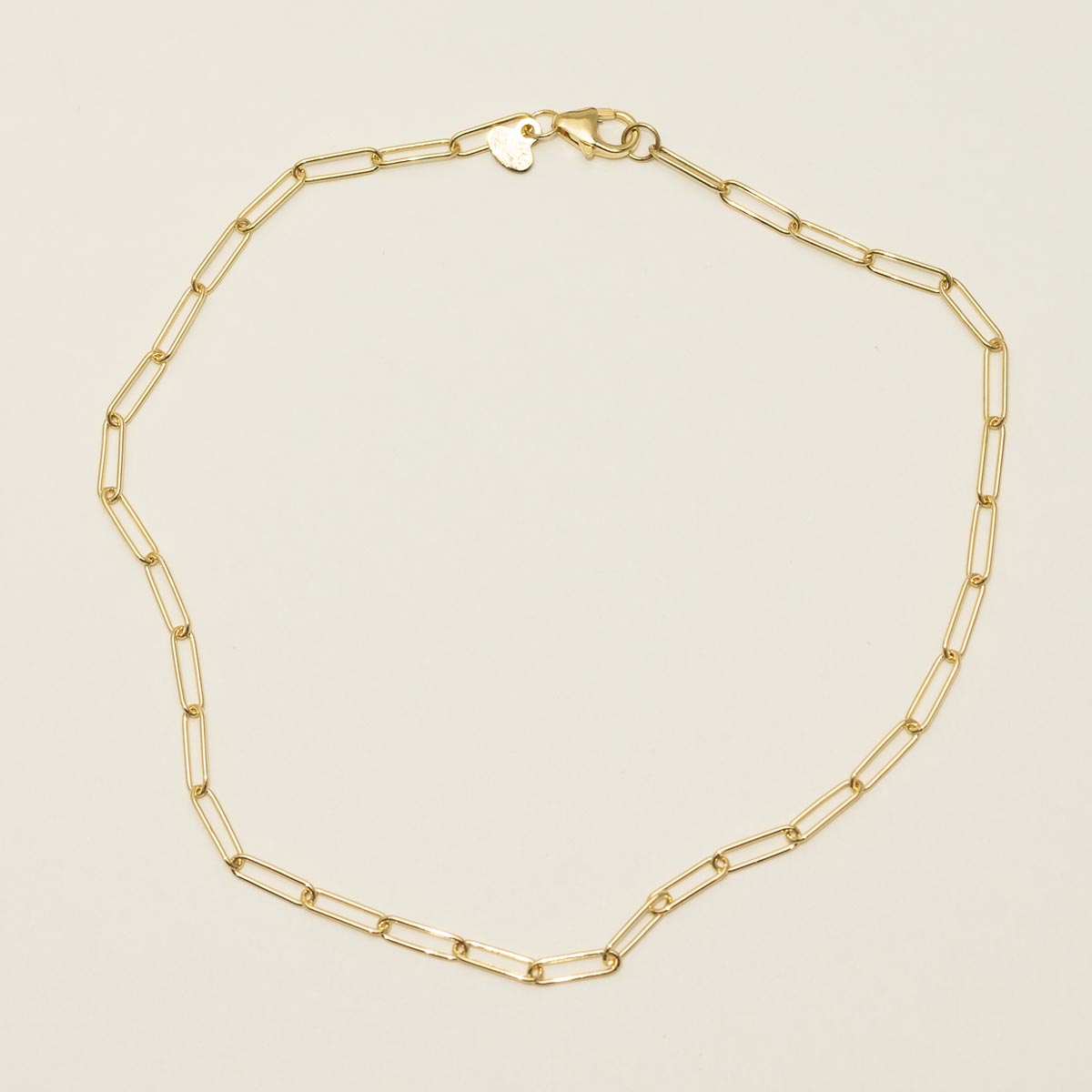 Paperclip Ankle Bracelet in 10kt Yellow Gold (9-10 inches)