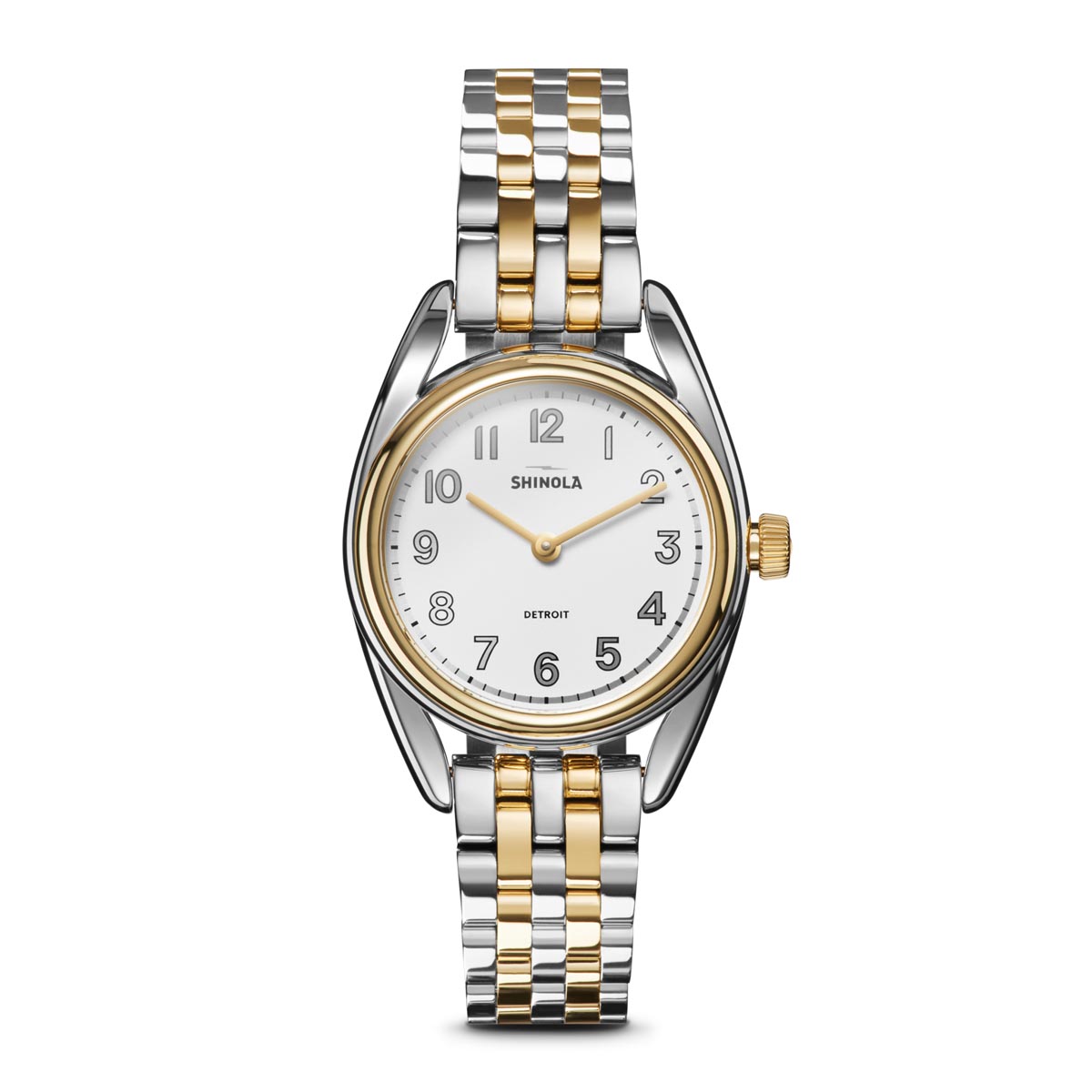 Shinola Derby 2H Watch with White Dial and White and Yellow Stainless Steel Bracelet (quartz movement)
