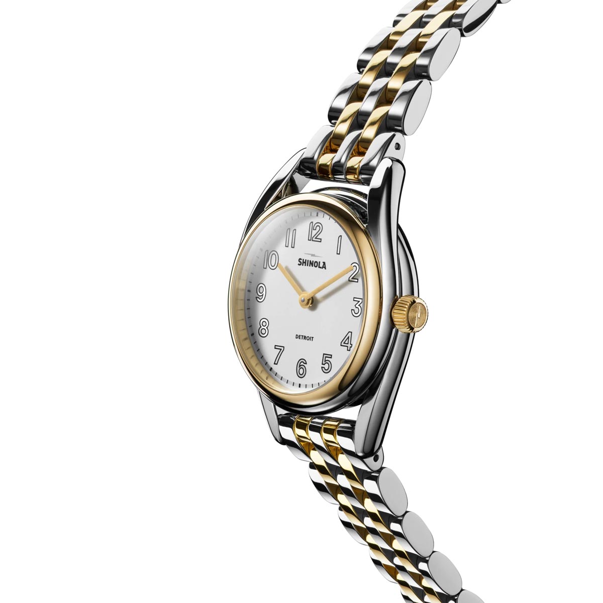 Shinola Derby 2H Watch with White Dial and White and Yellow Stainless Steel Bracelet (quartz movement)