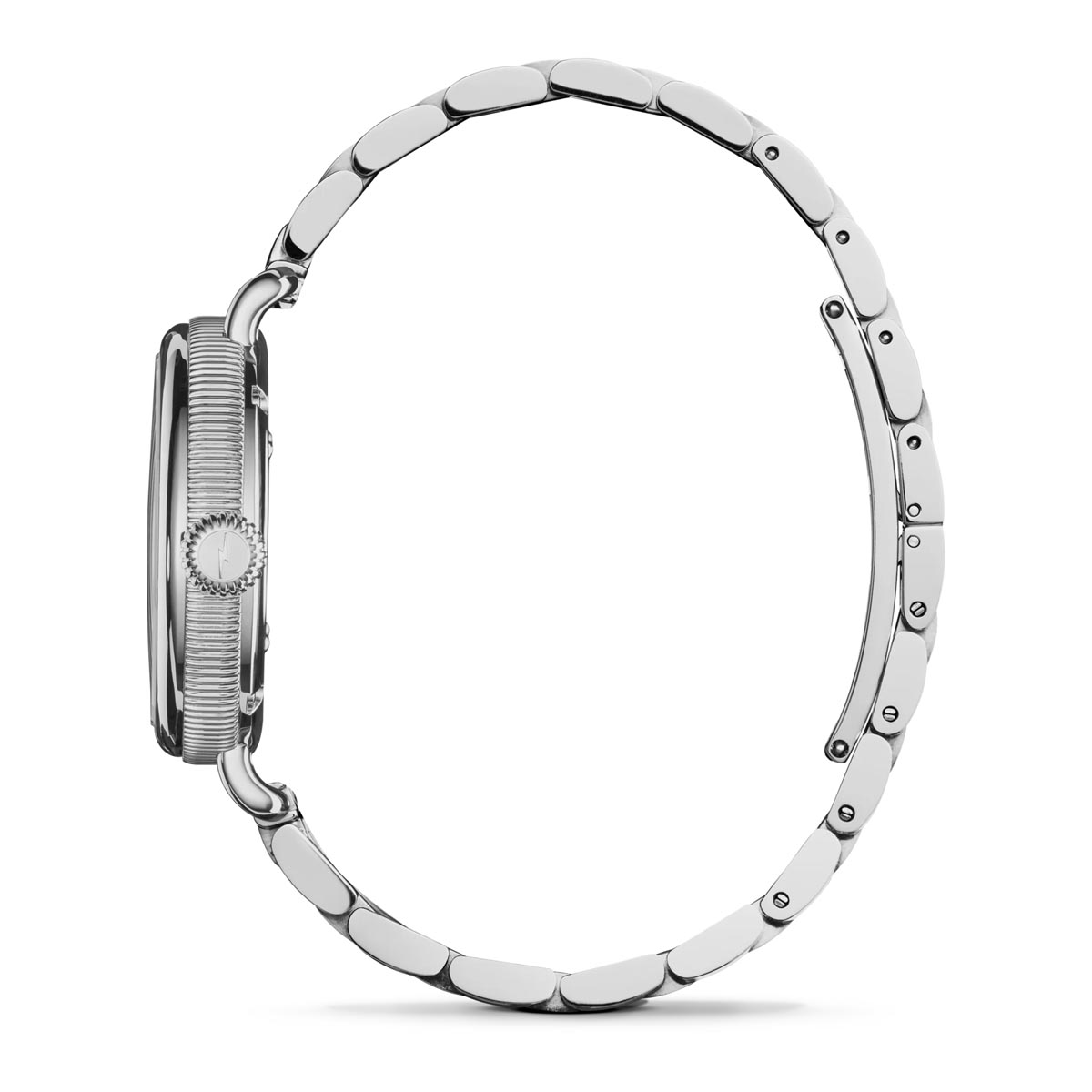 Shinola Birdy Moon Phase Watch with White Dial and Stainless Steel Bracelet (quartz movement)