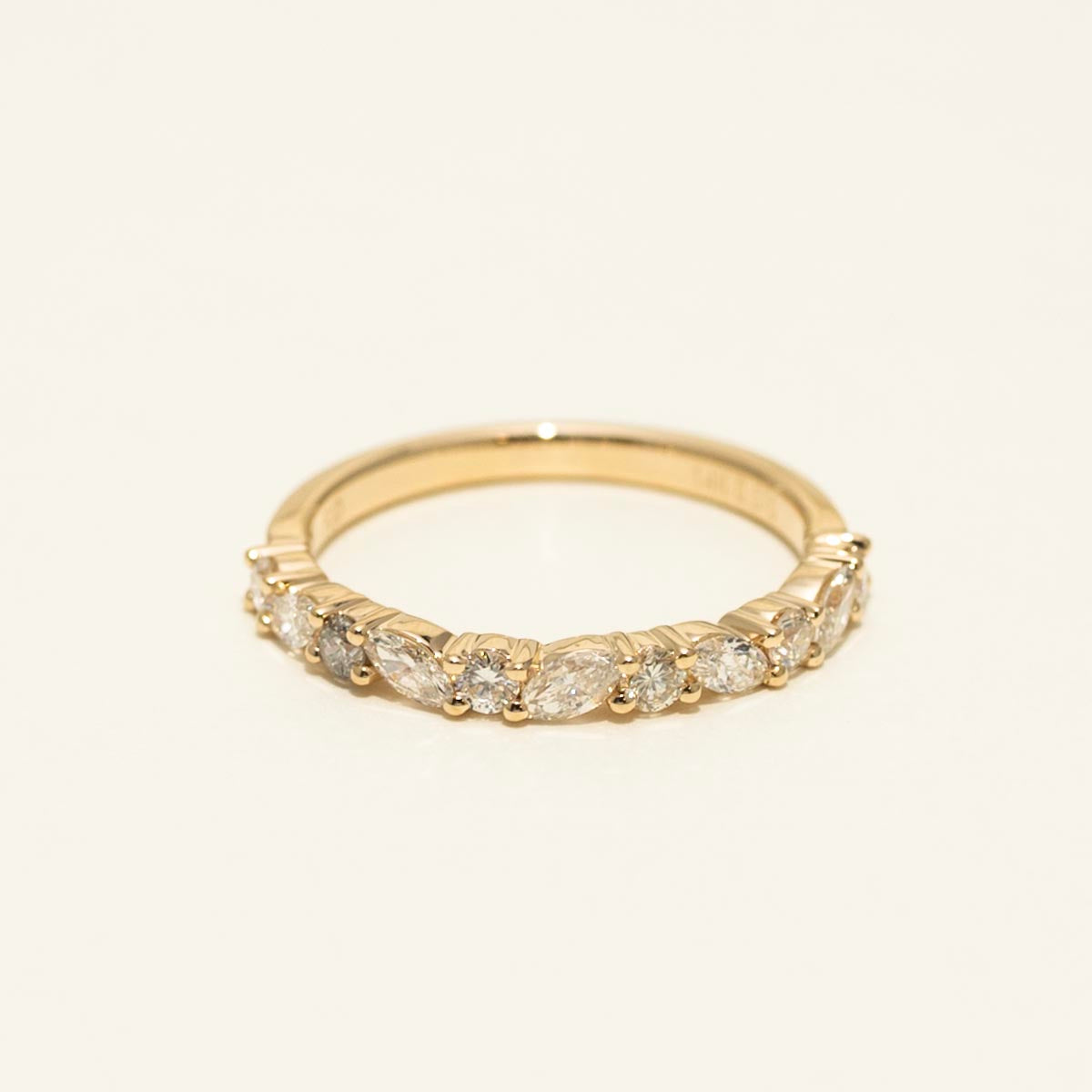 Marquise and Round Diamond Wedding Band in 14kt Yellow Gold (5/8ct tw)
