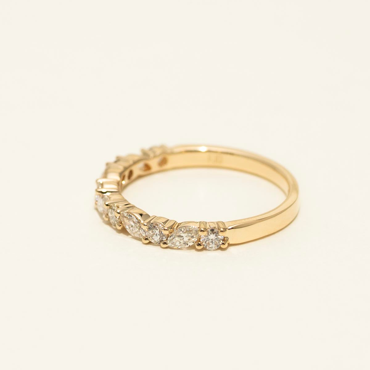 Marquise and Round Diamond Wedding Band in 14kt Yellow Gold (5/8ct tw)
