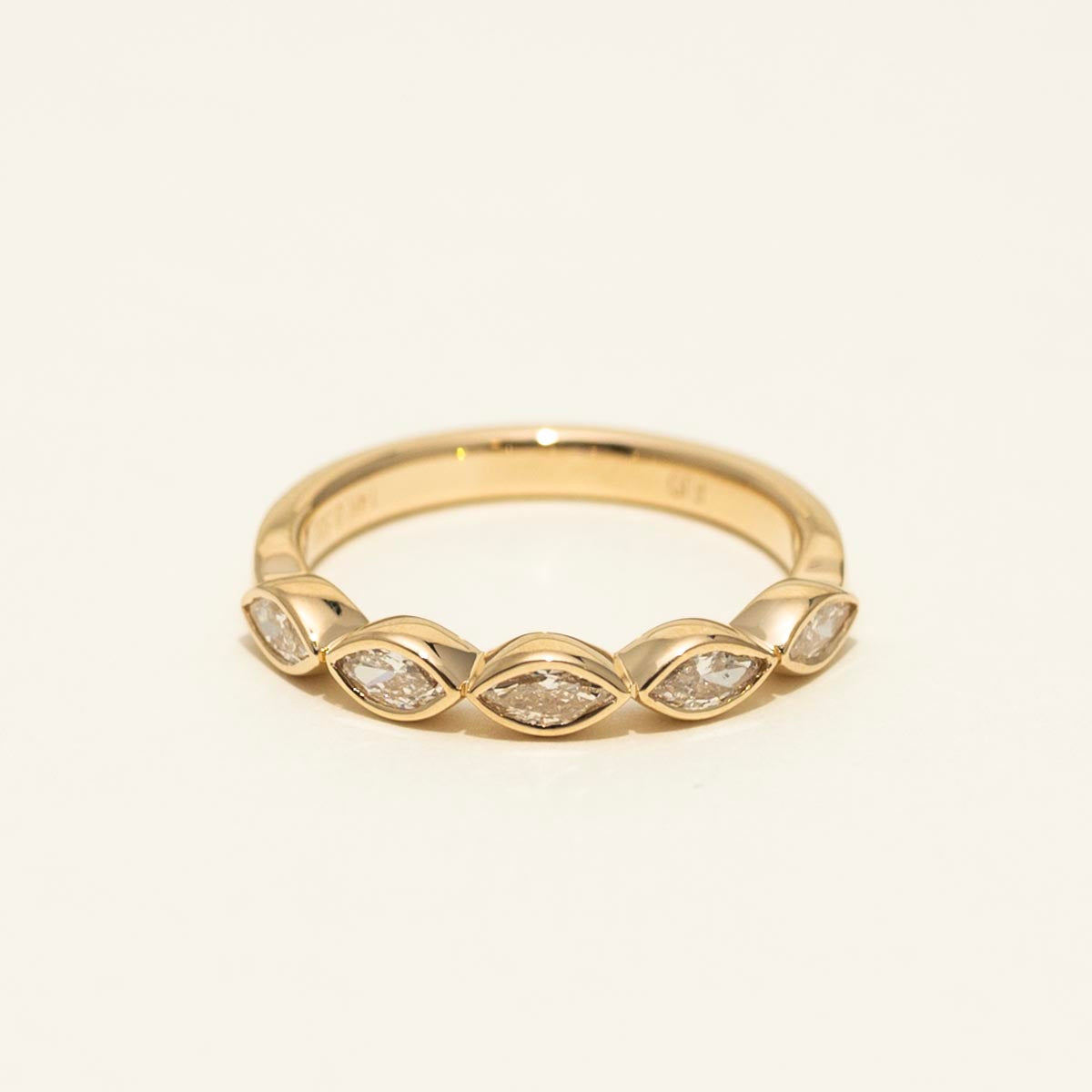 Marquise Diamond Bezel Wedding Band in 14kt Yellow Gold (1/2ct tw)