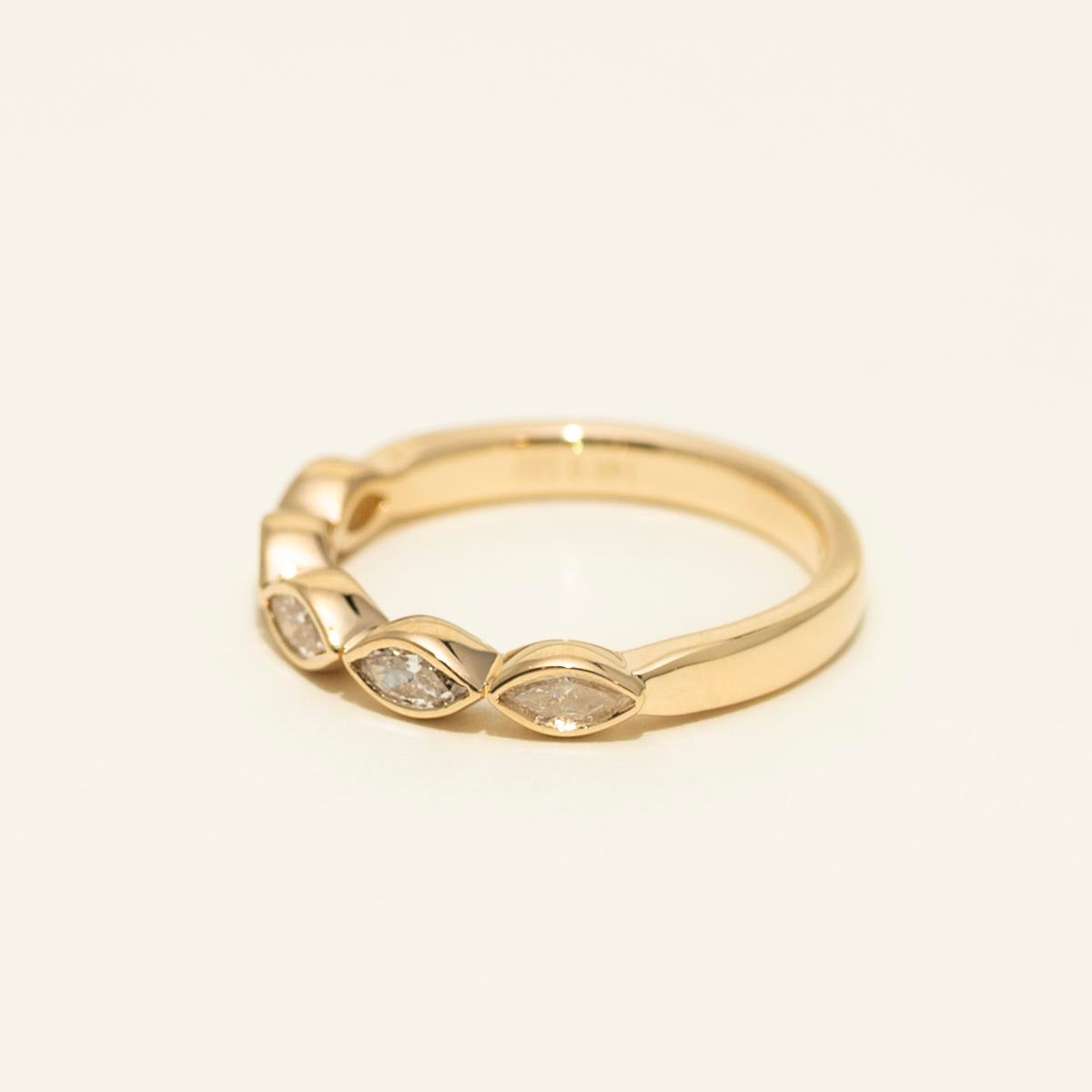 Marquise Diamond Bezel Wedding Band in 14kt Yellow Gold (1/2ct tw)