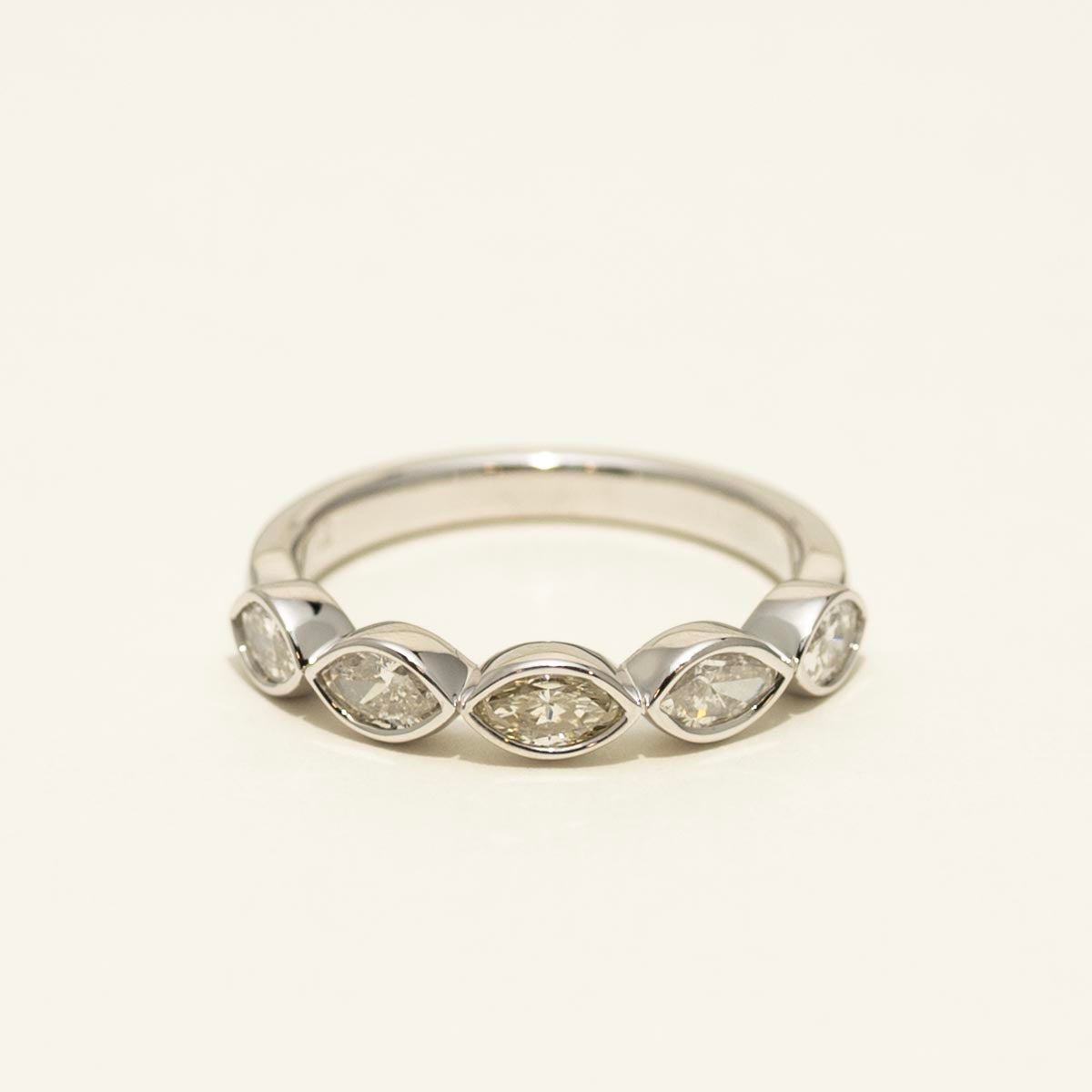 Marquise Diamond Bezel Wedding Band in 14kt White Gold (3/4ct tw)
