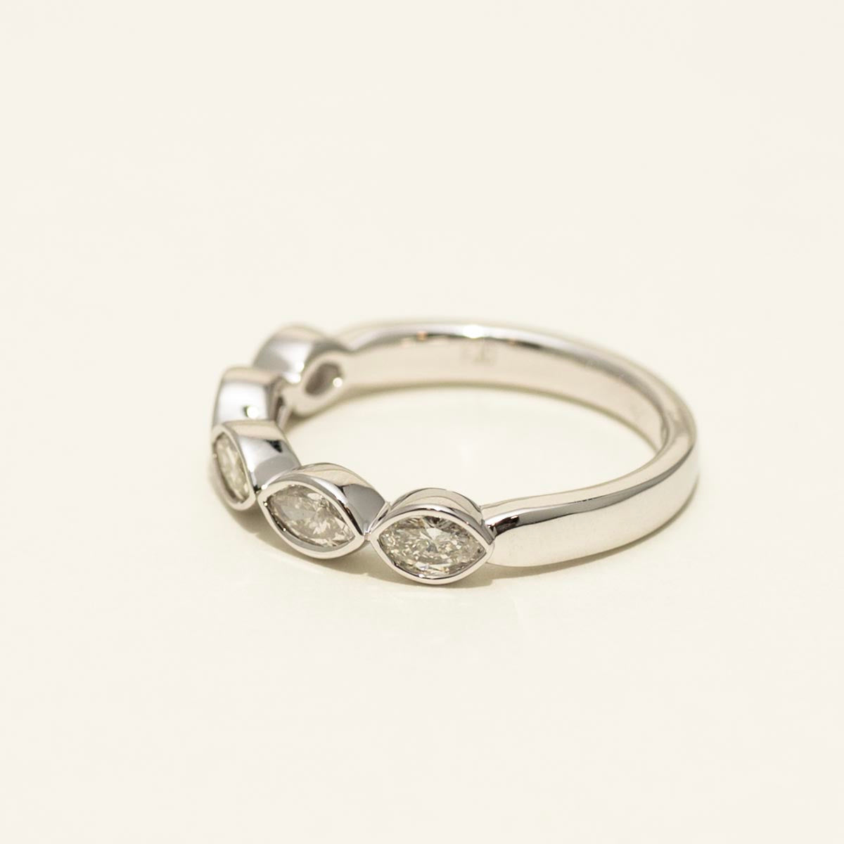 Marquise Diamond Bezel Wedding Band in 14kt White Gold (3/4ct tw)