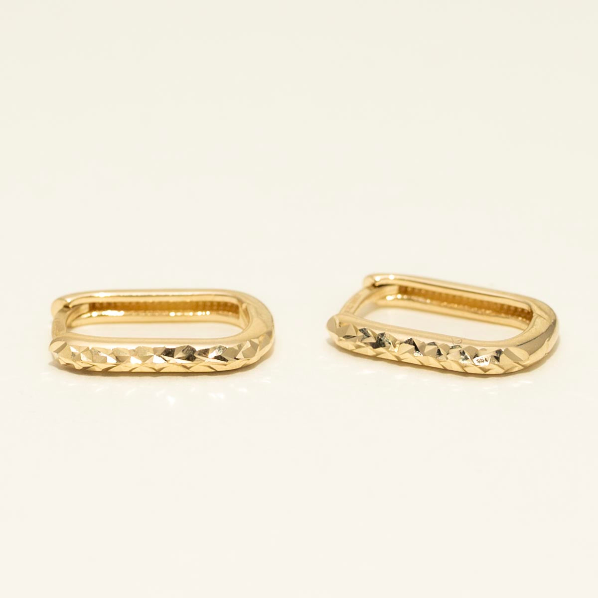Diamond Cut Huggie Earrings in 14kt Yellow Gold