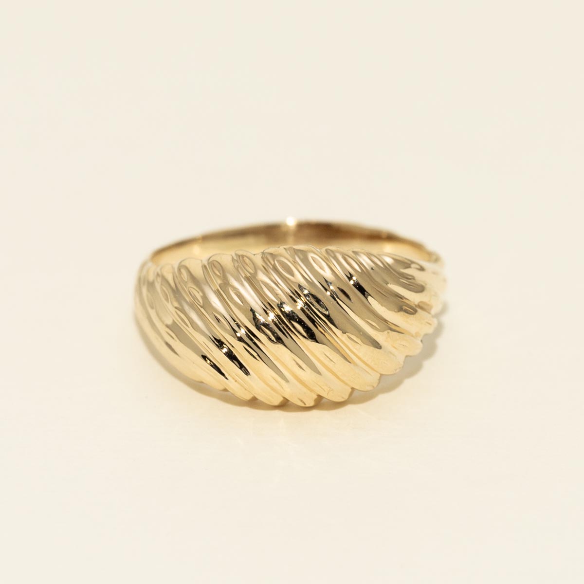 Estate Domed Diamond Cut Fashion Ring in 14kt Yellow Gold