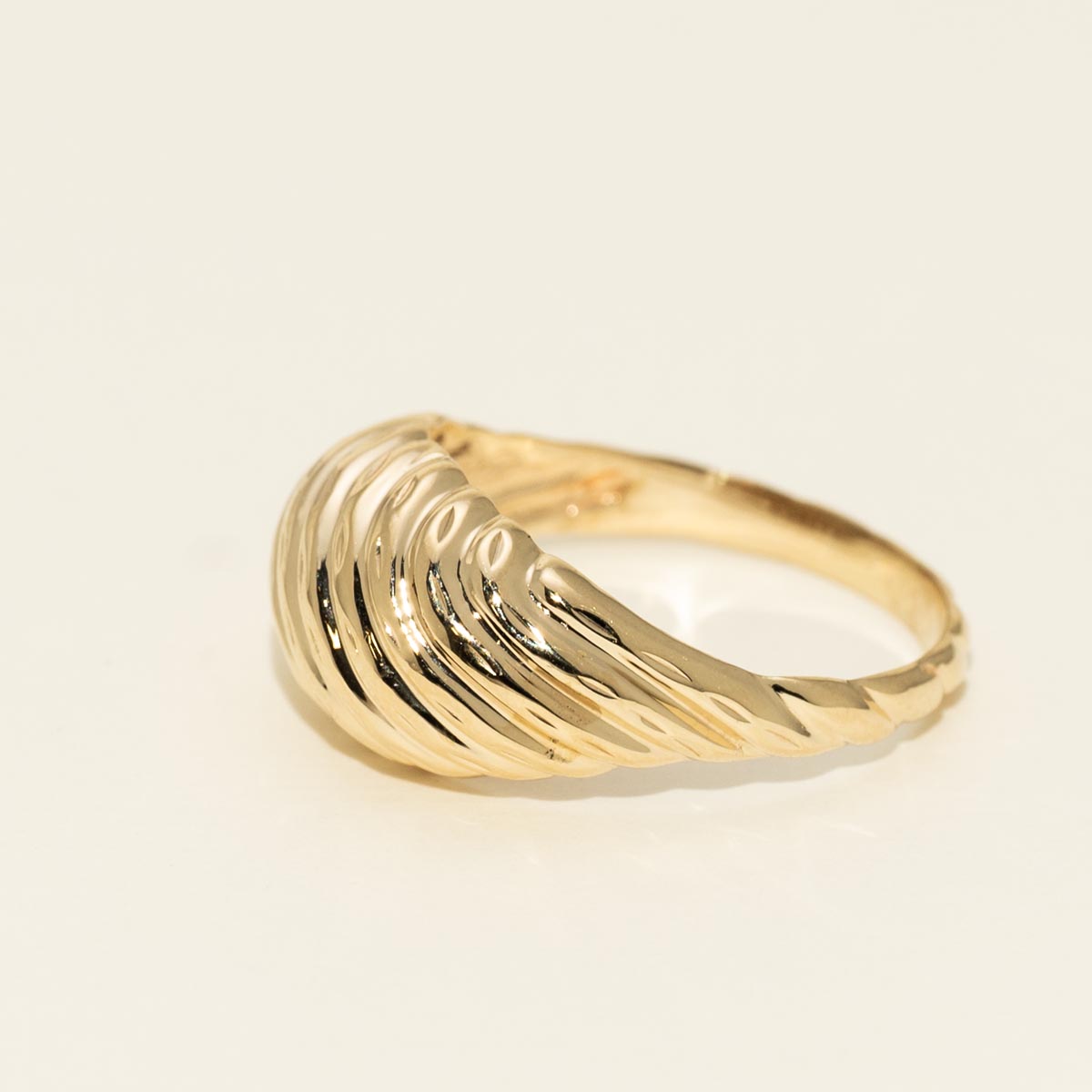 Estate Domed Diamond Cut Fashion Ring in 14kt Yellow Gold