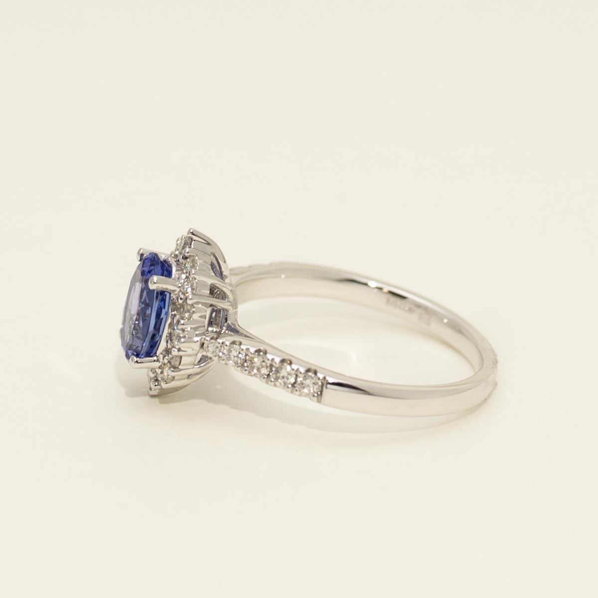 Oval Tanzanite Ring in 14kt White Gold with Diamonds (3/8ct tw)