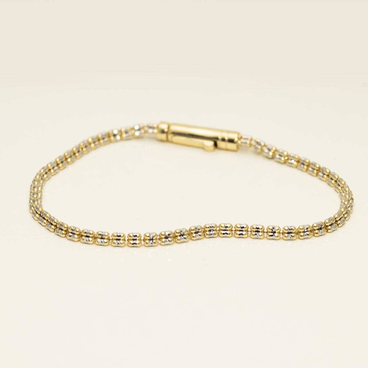 Ice Link Bracelet in 14kt Yellow and White Gold