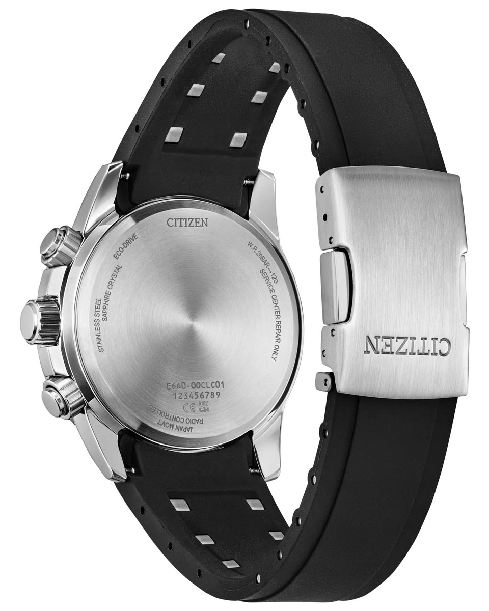 Citizen Sport Luxury Watch with Black Dial and Stainless Steel and Rubber Strap (eco-drive movement)