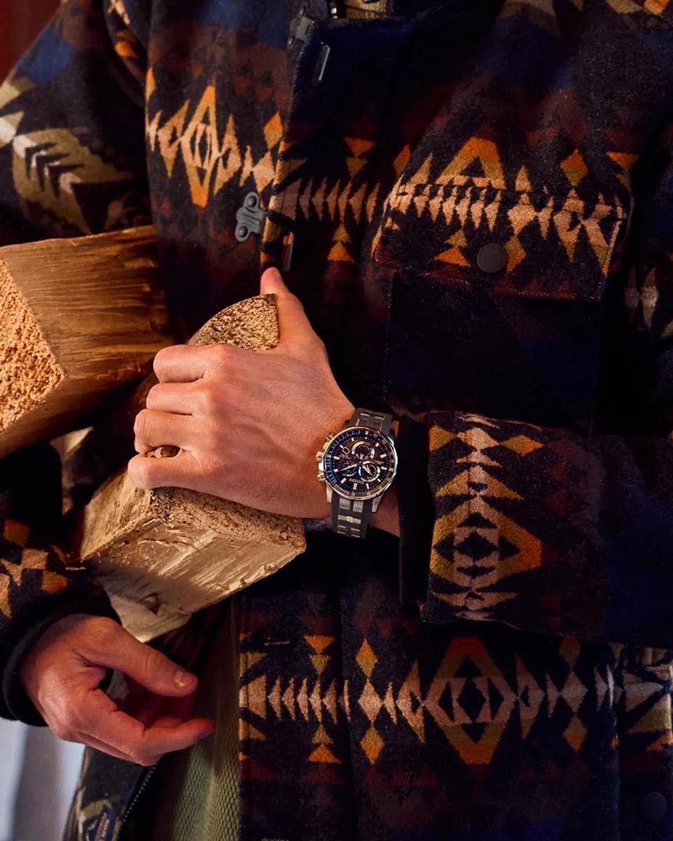 Citizen Sport Luxury Watch with Black Dial and Stainless Steel and Rubber Strap (eco-drive movement)