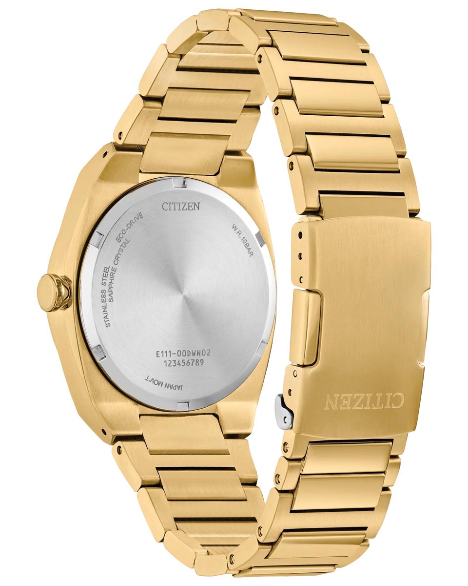 Citizen Sport Luxury Watch with Blue Dial and Gold Toned Stainless Steel Bracelet (eco-drive  movement)