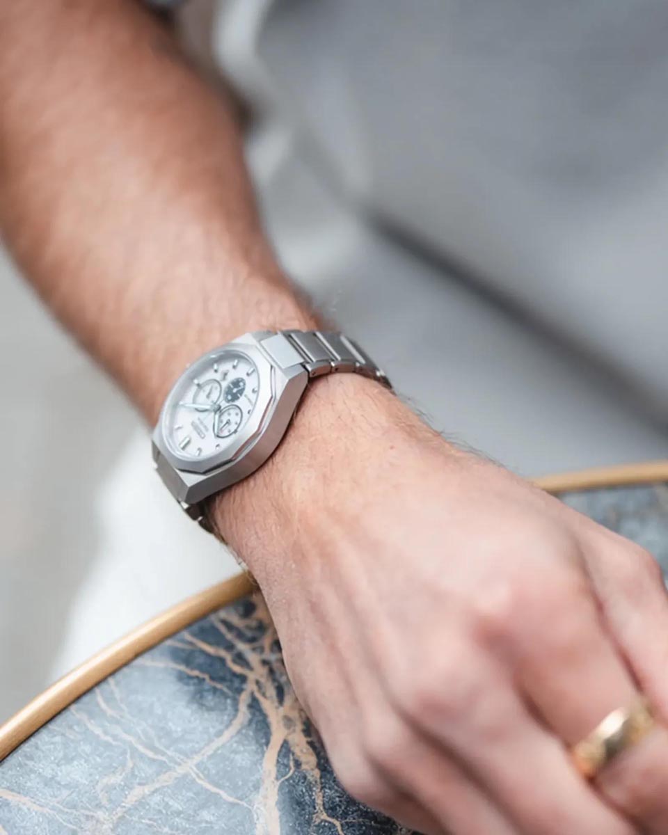 Citizen Zenshin Chronograph Watch with White Dial and Titanium Bracelet (eco-drive movement)