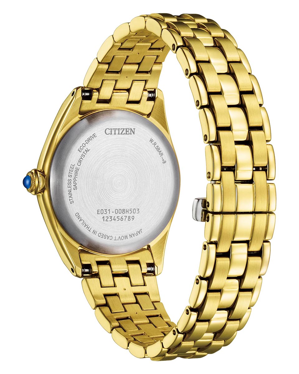 Citizen Classic Watch with Blue Dial and Gold Toned Stainless Steel Bracelet (eco-drive movement)