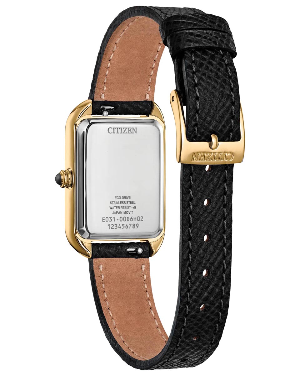 Citizen Dress Classic Watch with Black Dial and Black Leather Strap (eco-drive movement)