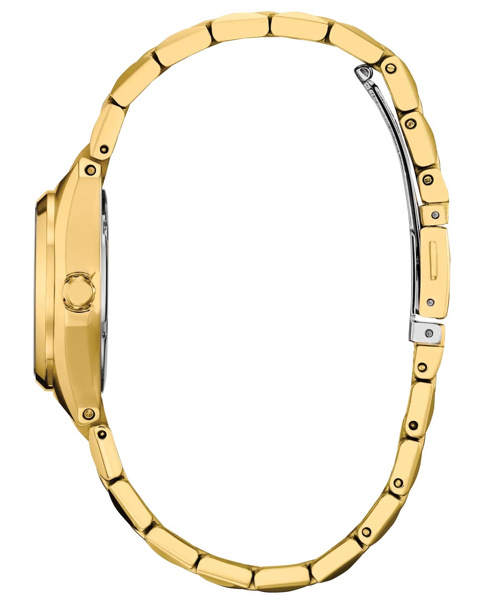 Citizen Corso Watch with Black Dial and Gold Toned Stainless Steel Bracelet (eco-drive movement)