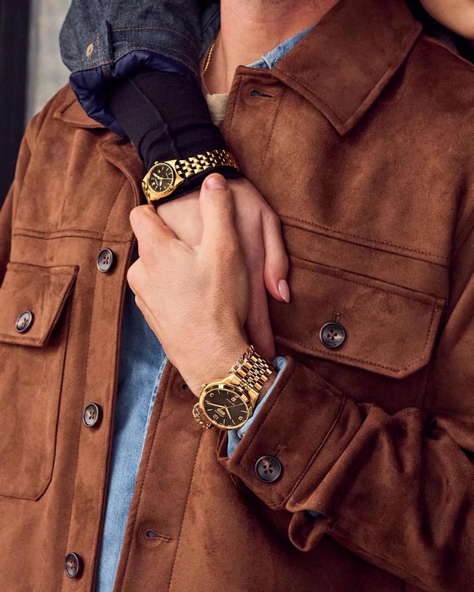 Citizen Corso Watch with Black Dial and Gold Toned Stainless Steel Bracelet (eco-drive movement)