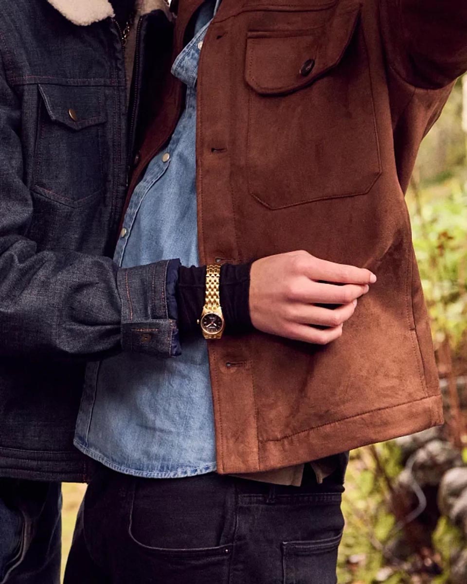 Citizen Corso Watch with Black Dial and Gold Toned Stainless Steel Bracelet (eco-drive movement)