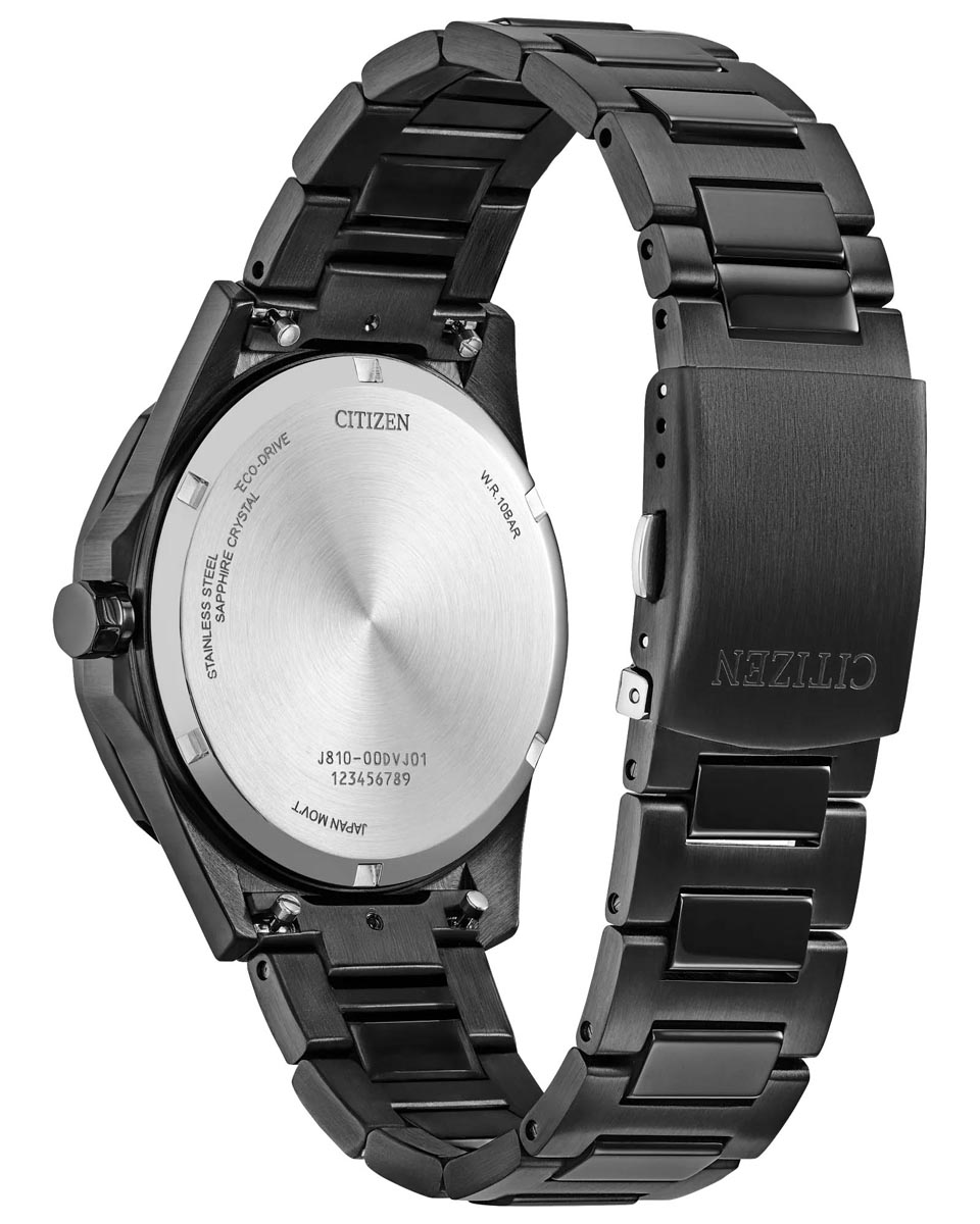 Citizen Brycen Watch with Black Dial and Black Stainless Steel Bracelet (eco-drive movement)