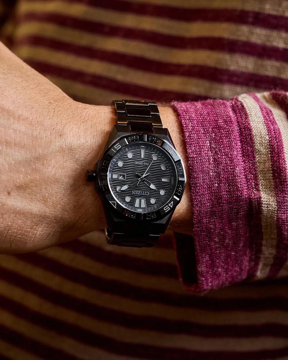 Citizen Brycen Watch with Black Dial and Black Stainless Steel Bracelet (eco-drive movement)