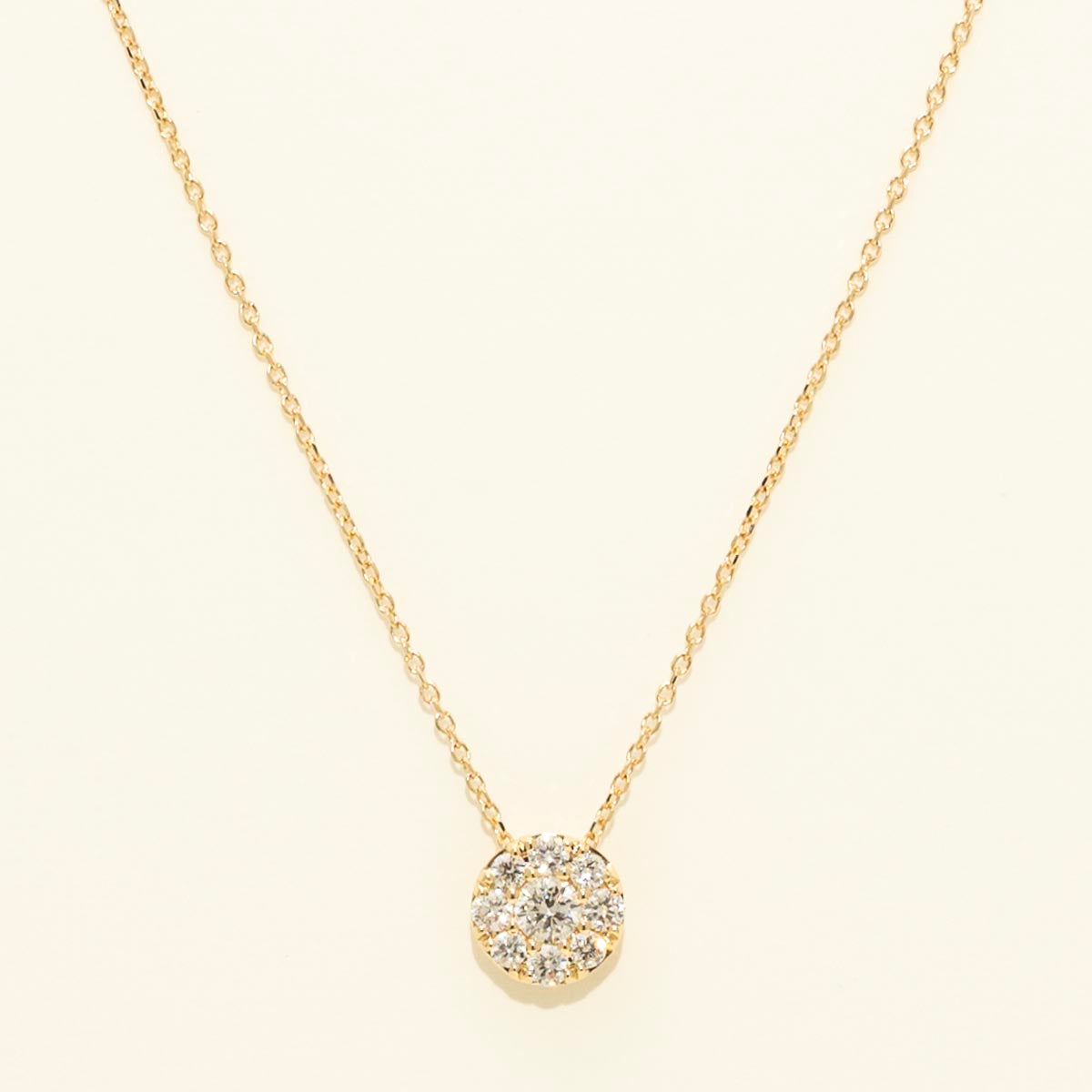 Diamond Halo Necklace in 14kt Yellow Gold (1/2ct tw)