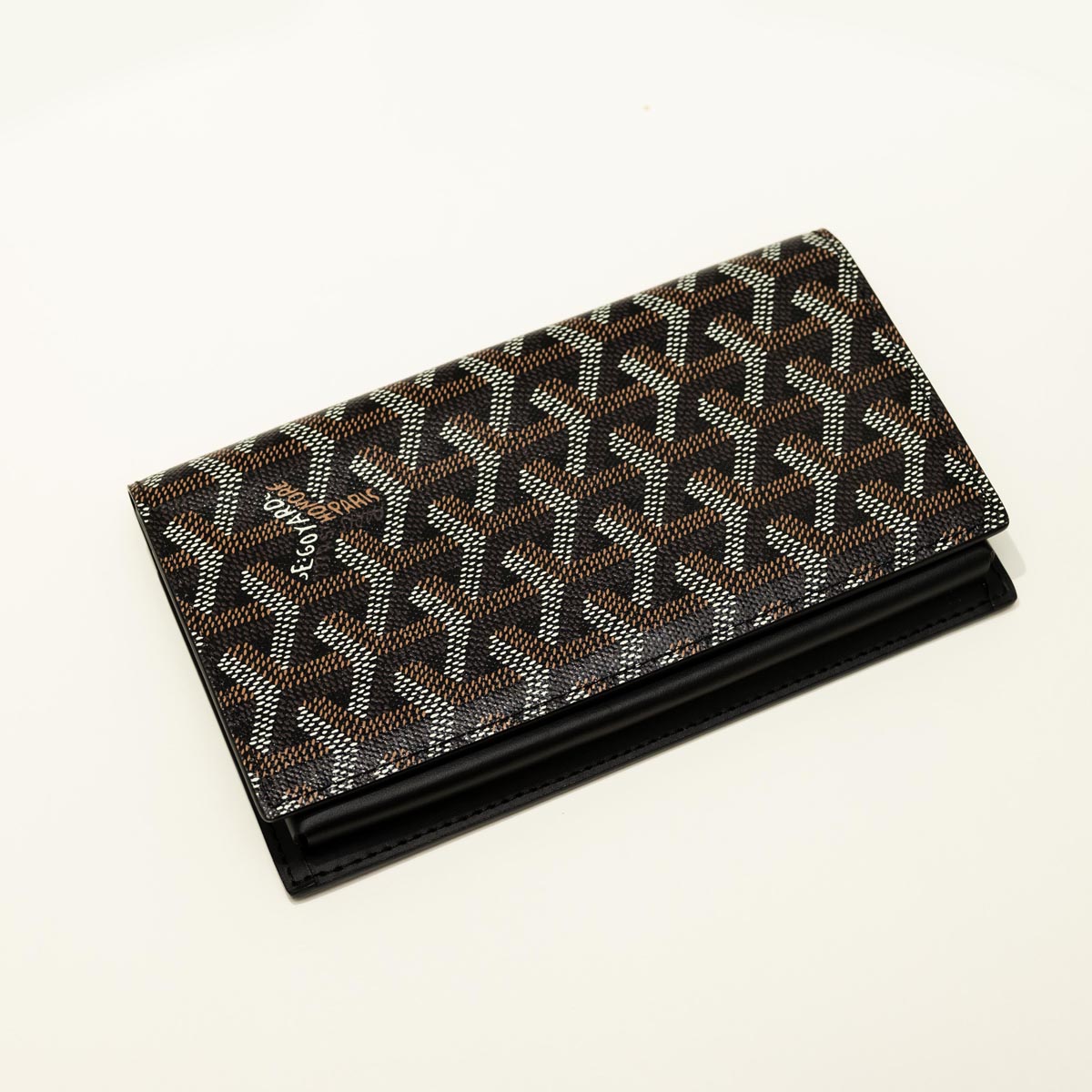 Pre Owned Goyard Richelieu Black Canvas Wallet