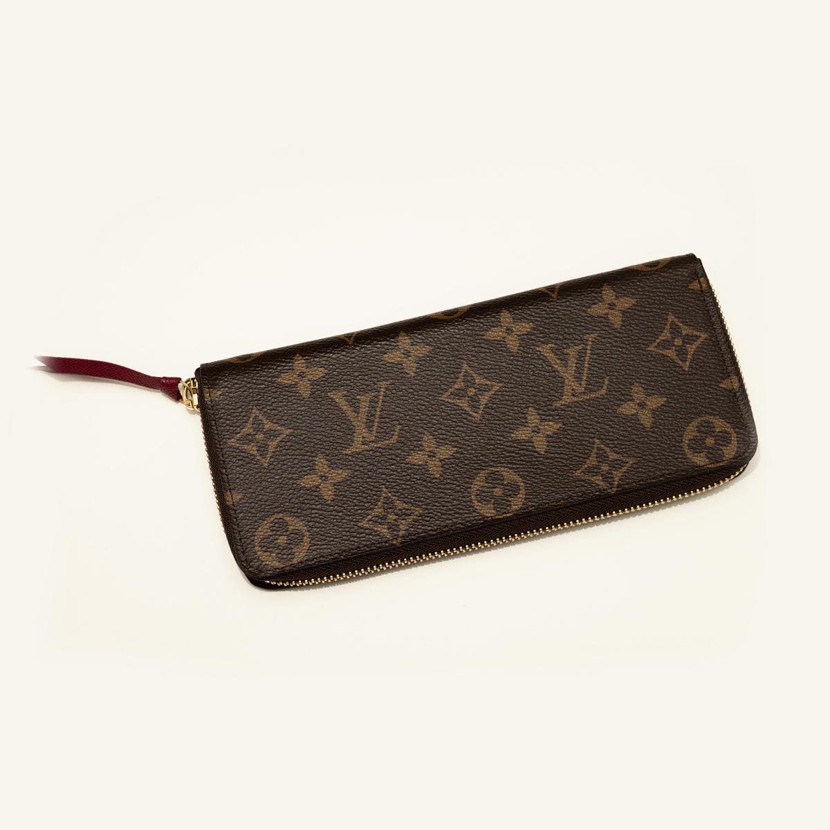 Pre Owned Louis Vuitton Monogram Canvas Fuchsia Clemence Wallet