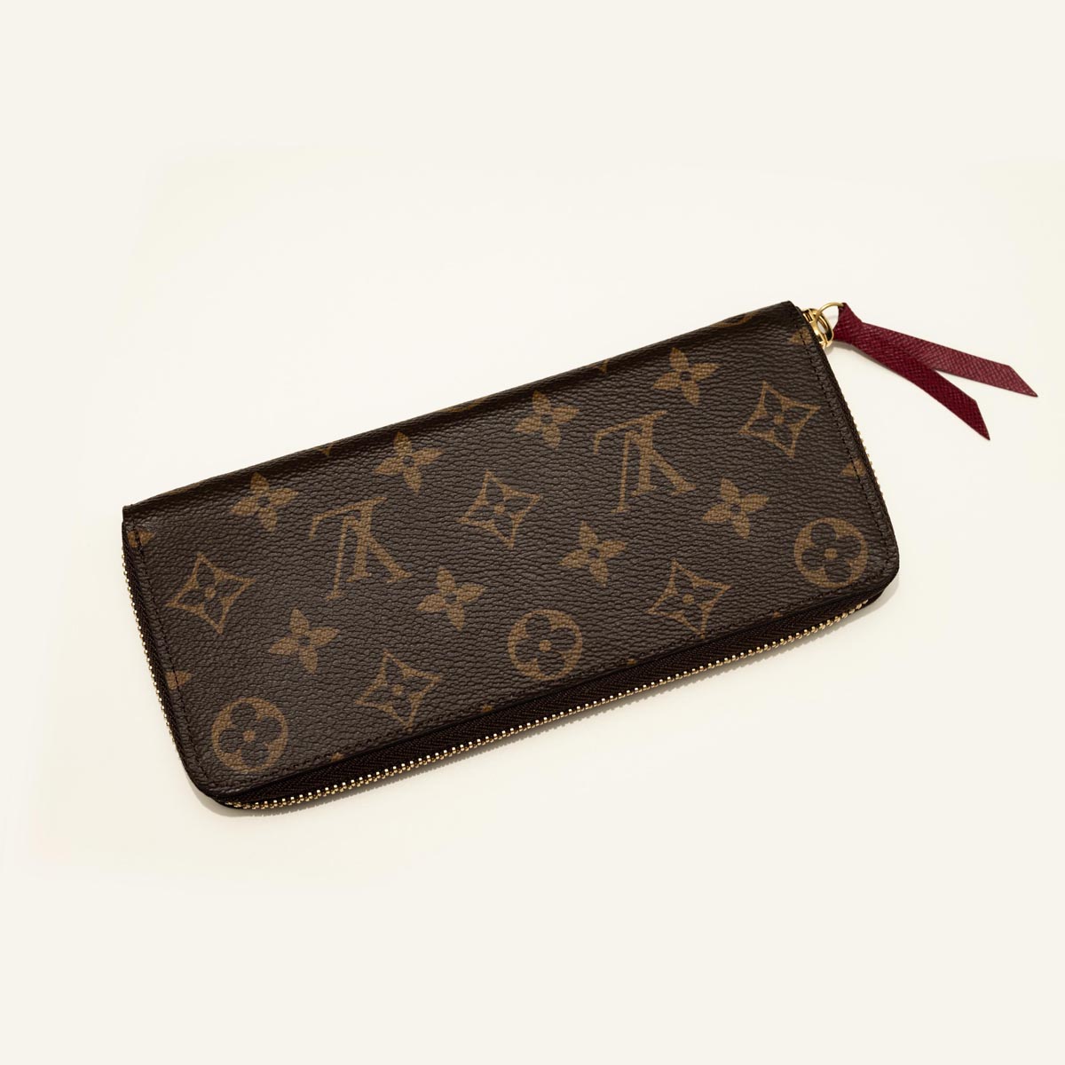 Pre Owned Louis Vuitton Monogram Canvas Fuchsia Clemence Wallet