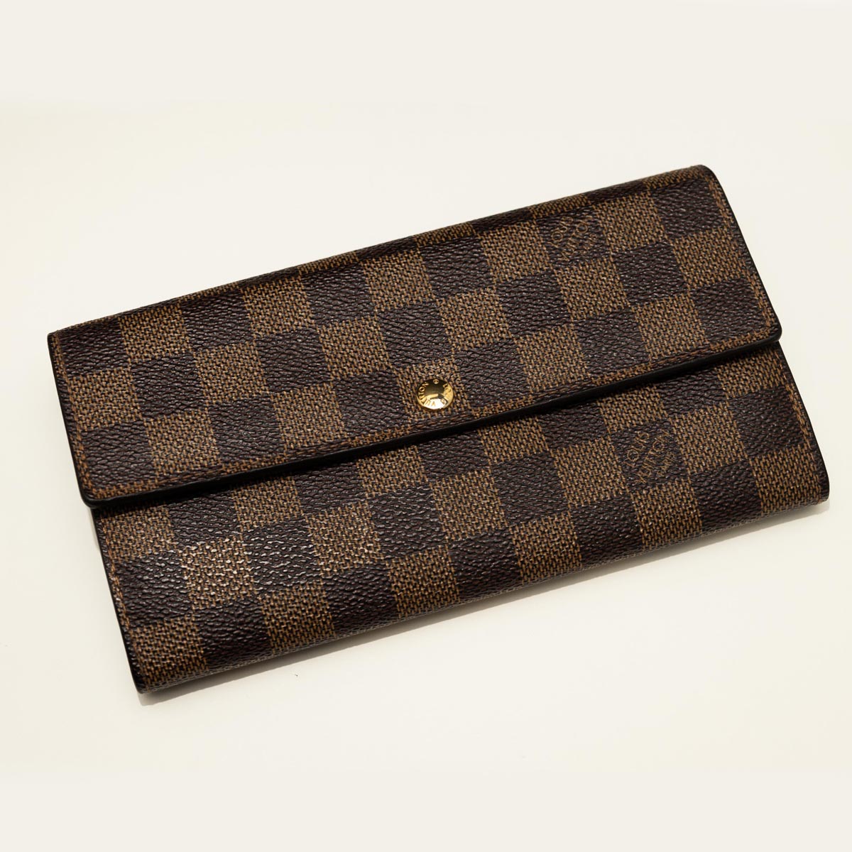 Pre Owned Louis Vuitton Damier Ebene Canvas Sarah Wallet