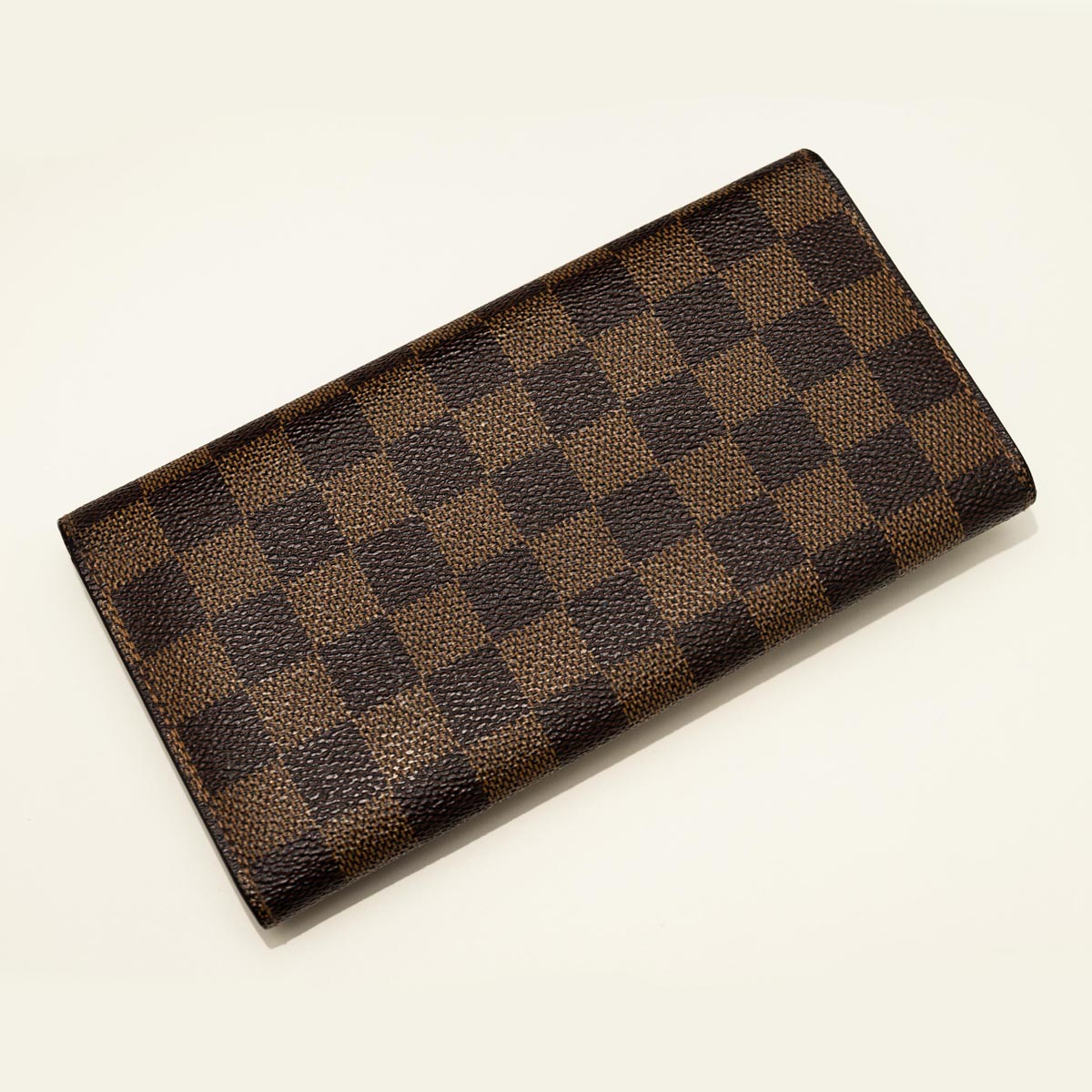 Pre Owned Louis Vuitton Damier Ebene Canvas Sarah Wallet