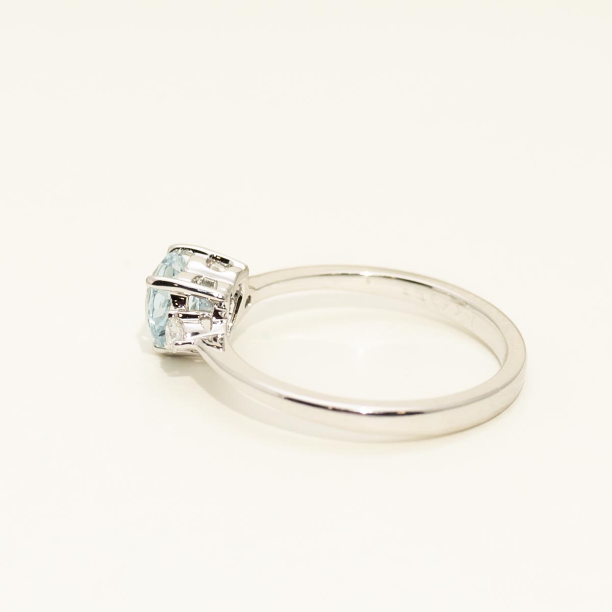 Heart Shaped Aquamarine Ring in 14kt White Gold with Diamonds (1/20ct tw)