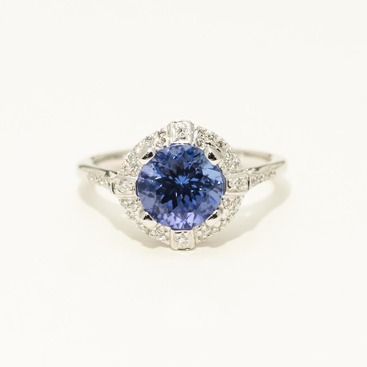 Tanzanite Ring in 14kt White Gold with Diamonds (1/5ct tw)