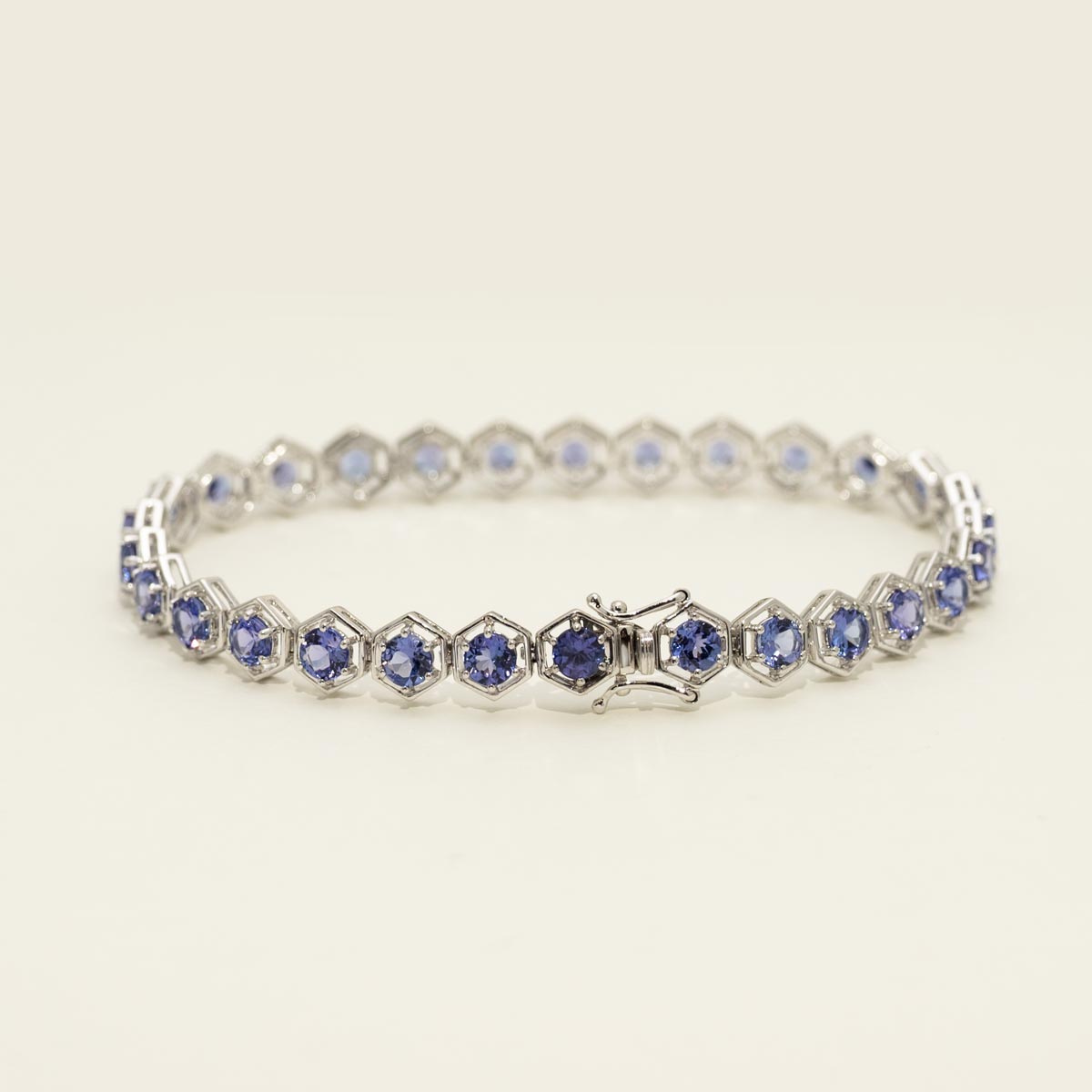 Tanzanite Tennis Bracelet in 14kt White Gold