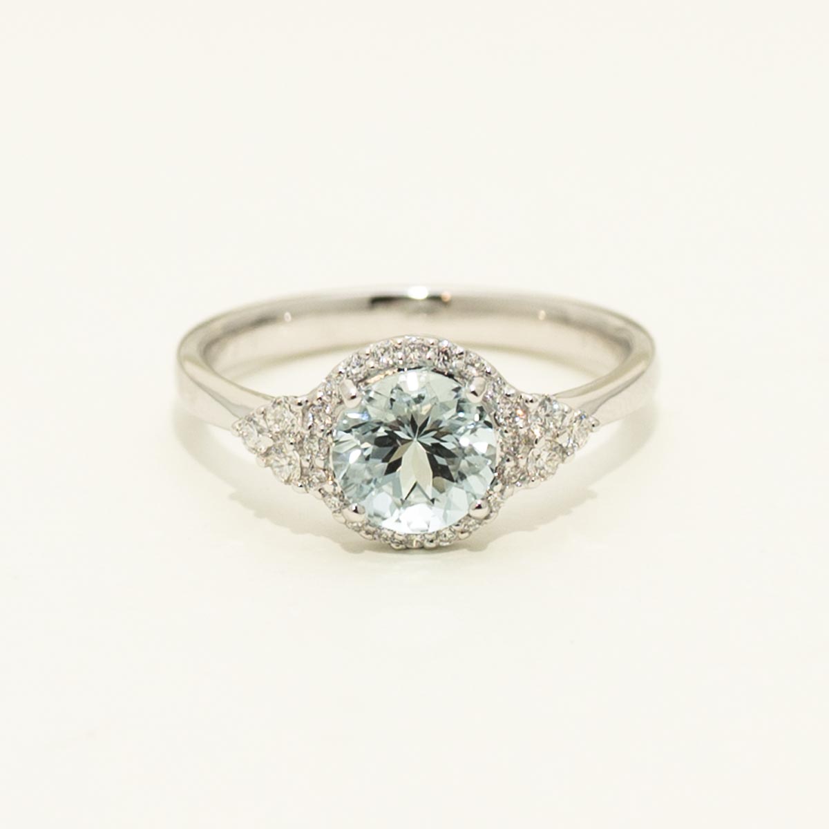 Aquamarine Ring in 14kt White Gold with Diamonds (1/5ct tw)
