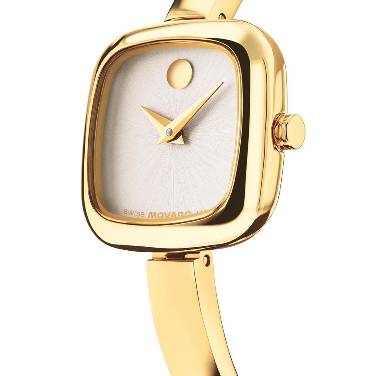 Movado Museum Bangle Watch with Champagne Dial and Yellow Stainless Steel Bracelet (22mm and quartz movement)