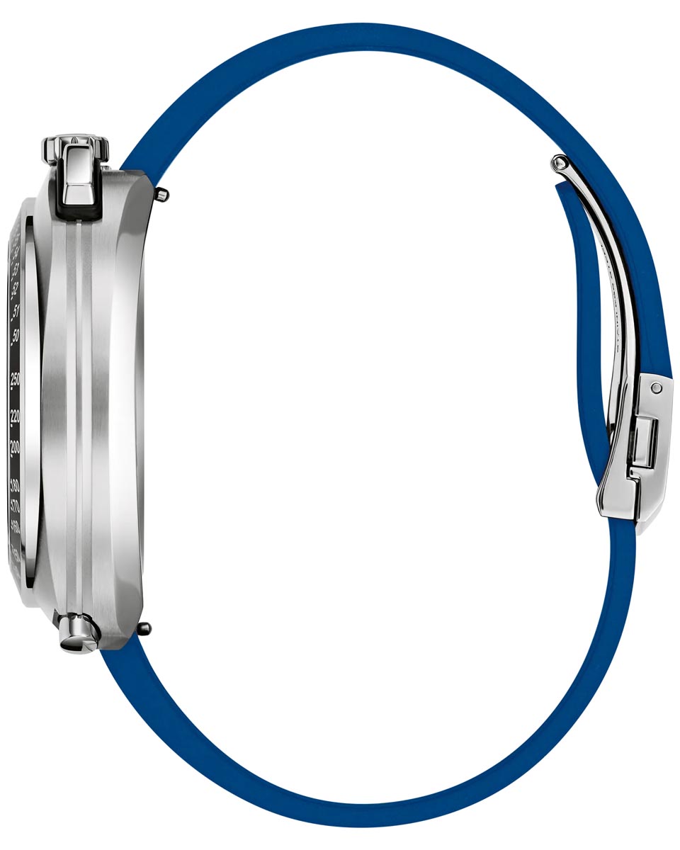 Bulova Limited Edition Shelby Racer Watch with Blue Dial and Blue and White Strap (quartz movement)