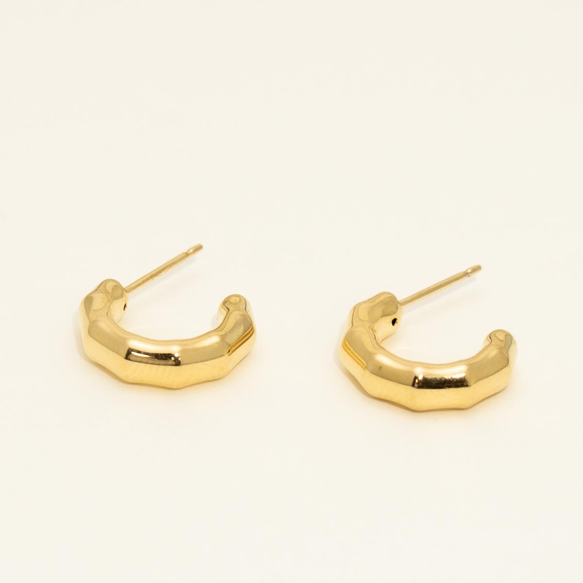 Faceted Hoop Earrings in 14kt Yellow Gold