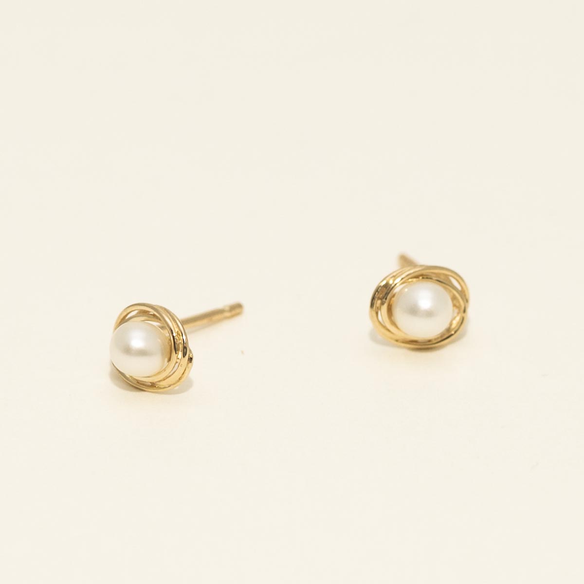 Mastoloni Cultured Freshwater Pearl Earrings in 14kt Yellow Gold (3.5mm pearls)