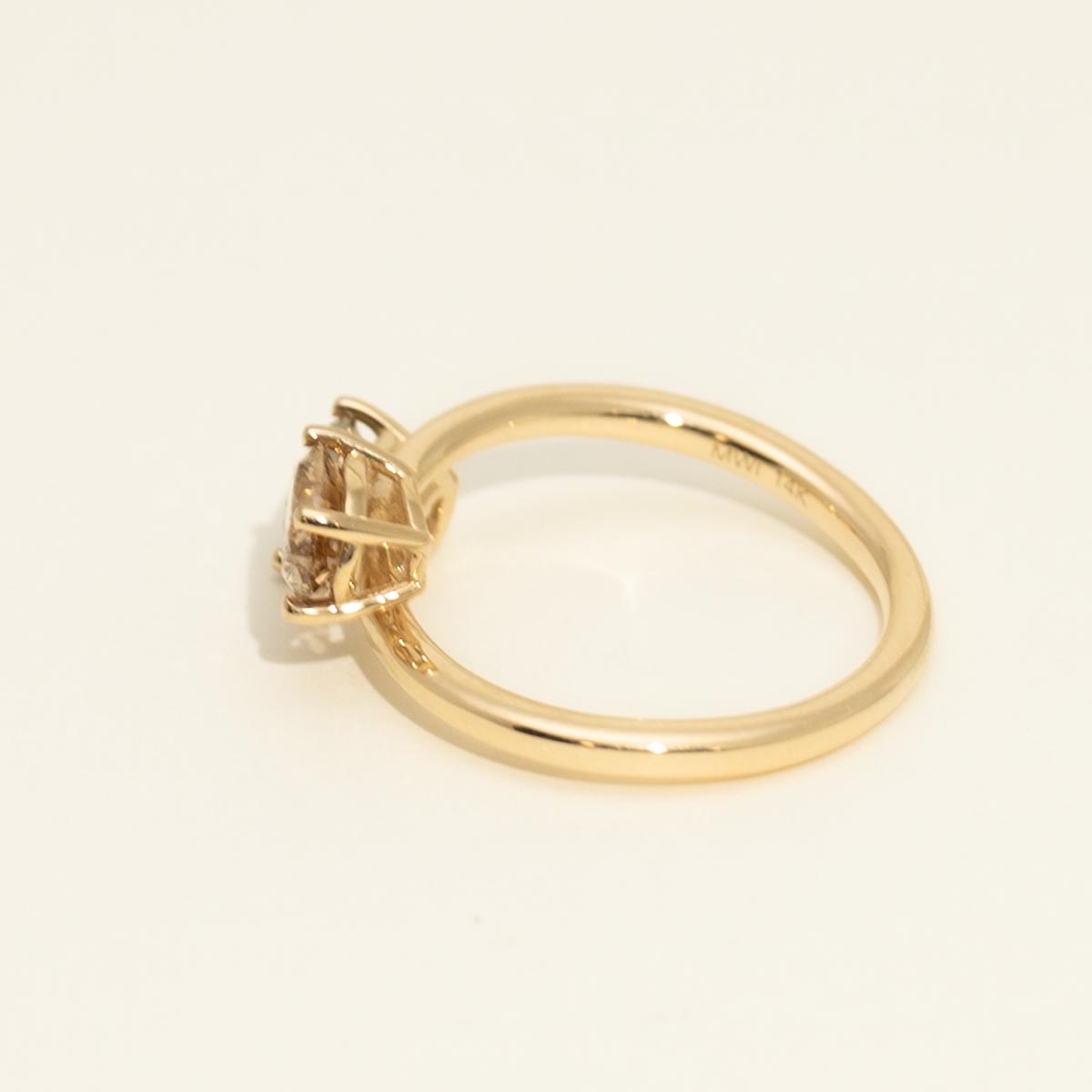 Oval and Cushion Cut Champagne Diamond Ring in 14kt Yellow Gold (1 1/4ct tw)