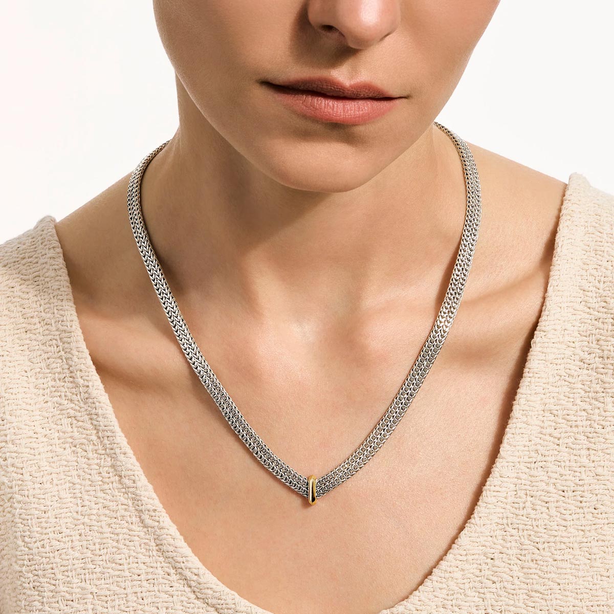 John Hardy Icon Necklace in Sterling Silver and 14kt Yellow Gold