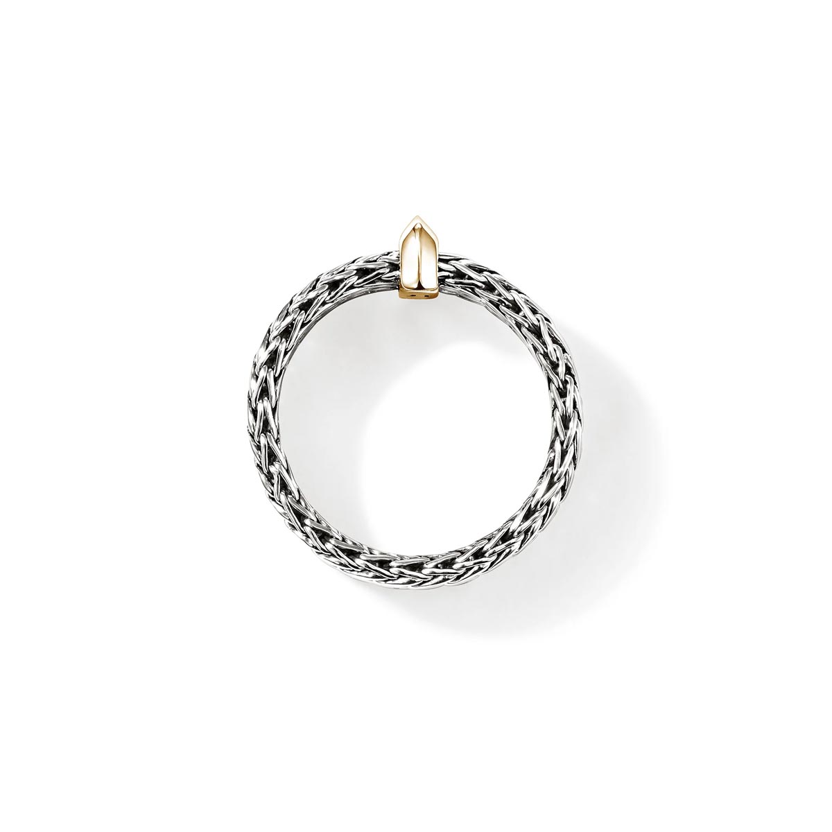 John Hardy Icon Ring in Sterling Silver and 14kt Yellow Gold (size 7)